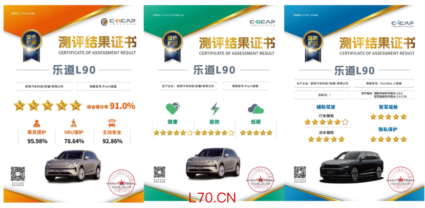 拿下中汽测评大满贯 乐道L90安全到底有多能打