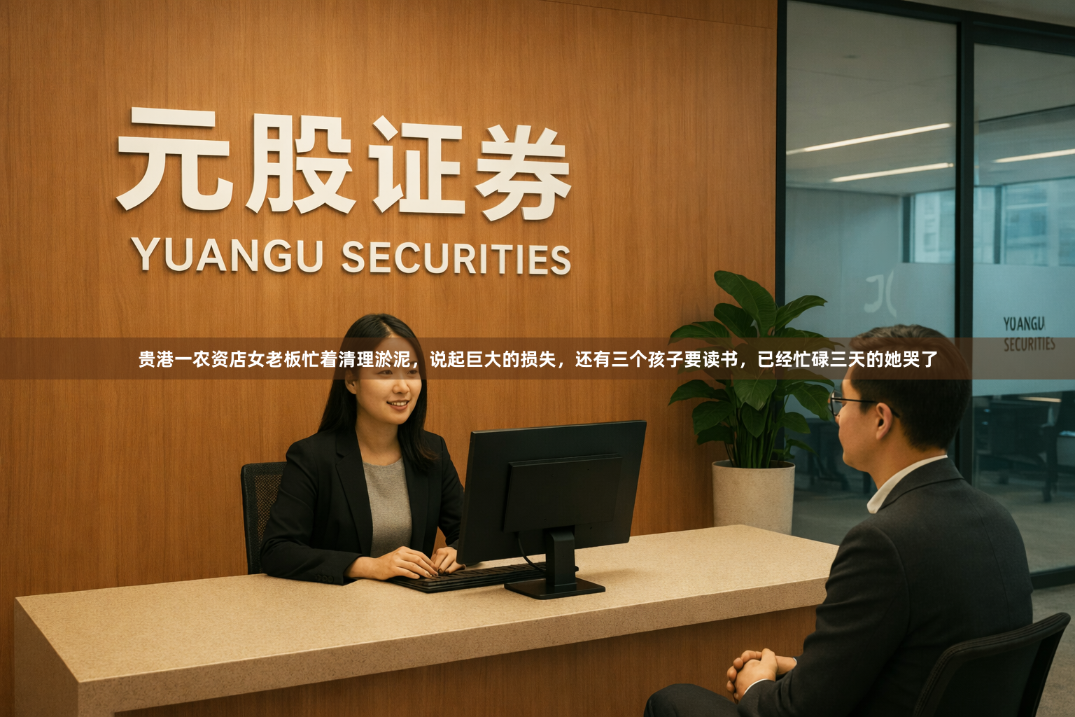 贵港一农资店女老板忙着清理淤泥，说起巨大的损失，还有三个孩子要读书，已经忙碌三天的她哭了